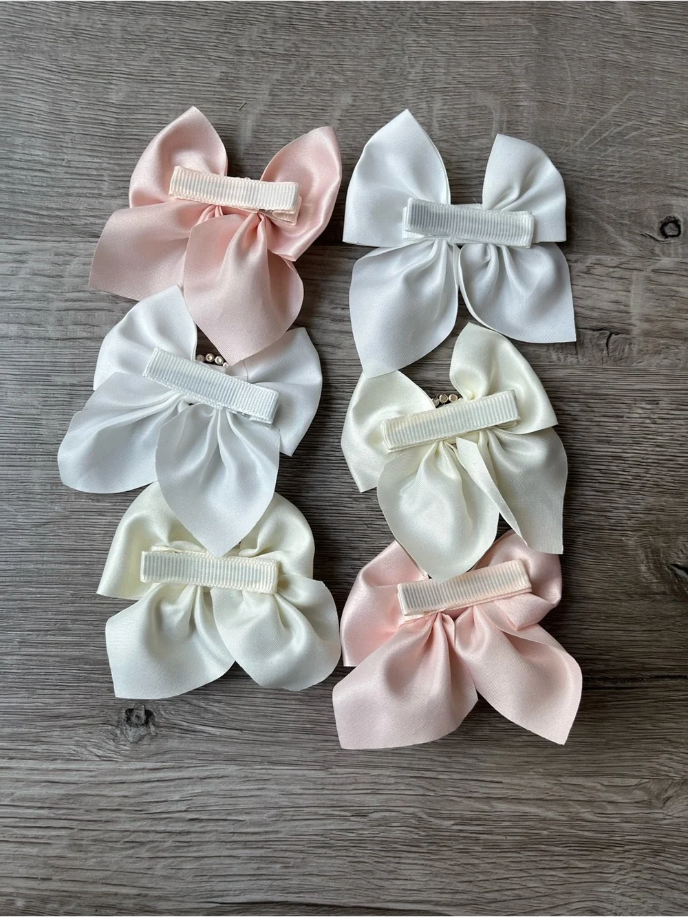 Satin Bow Hair Clips Lot